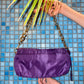 Prada purple nylon bag with leather finishes and diamonds