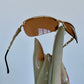 Katharine Hamnett 90's deadstock gold sunglasses with chain temples