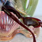 Katharine Hamnett 90's deadstock tiny cat eye sunglasses in dark red