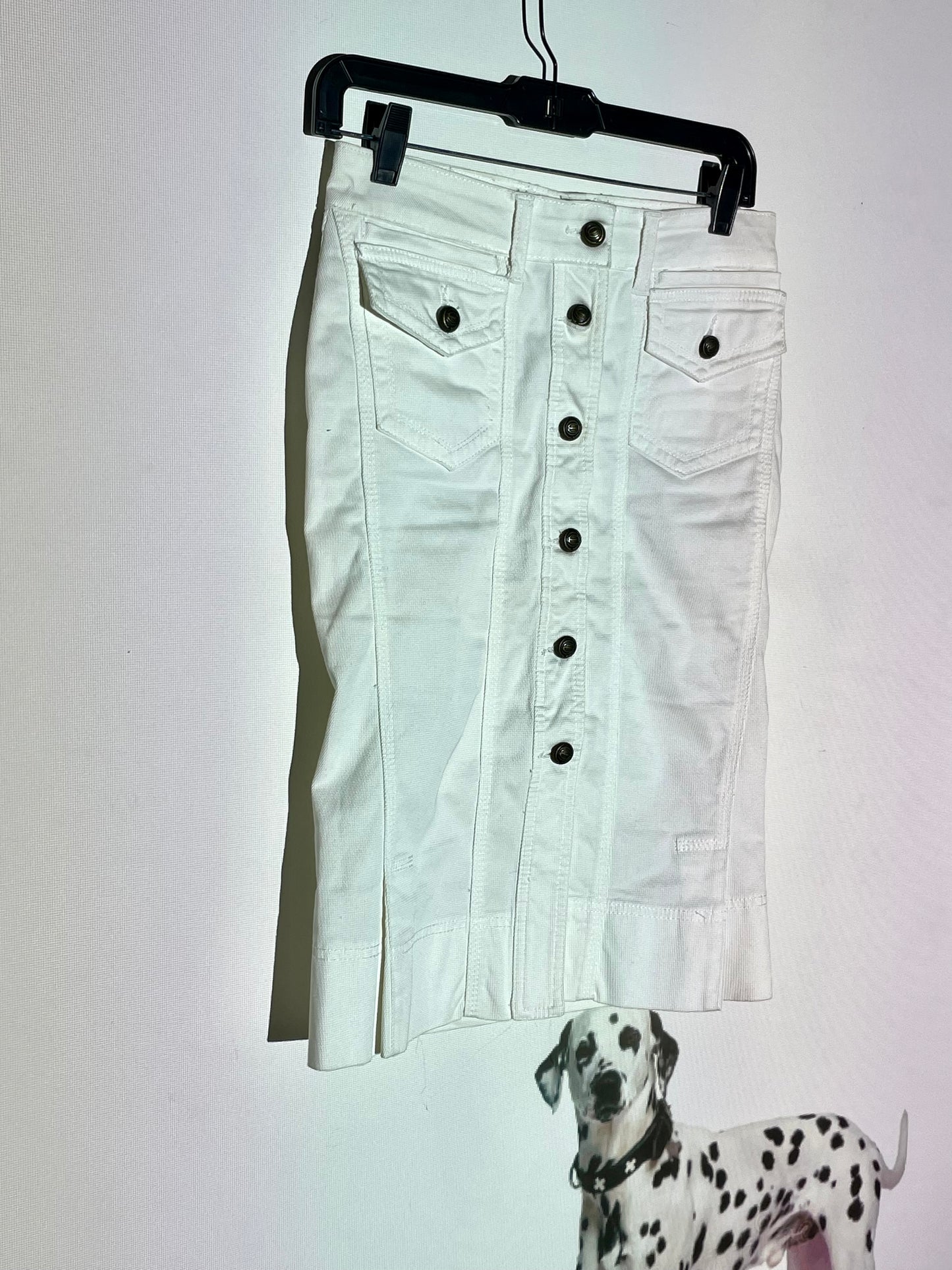 Just Cavalli Y2K denim white mid-lenght skirt