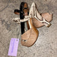 Dolce & Gabana exotic leather and straw sandals
