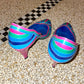 Andrea Pfister 80s leather multicolour striped pumps