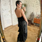 Sonia Rykiel 2000's trompe l'oeil smoking shirt top with open back