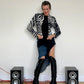 Irie 2000's faux fur zebra print cropped jacket