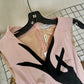 Pascal Humbert SS 2002 runway soft pink midi dress with black glove