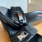 Prada leather black platform sandals with nylon and silver buckle strap size 38