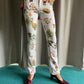 Gianfranco Ferre 90's white pants with plant and flower print