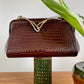 Roberta di Camerino 1950's crocodile leather handbag with snake handles