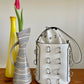 Costume National 2000's leather pierced white bucket bag