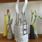 Costume National 2000's leather pierced white bucket bag
