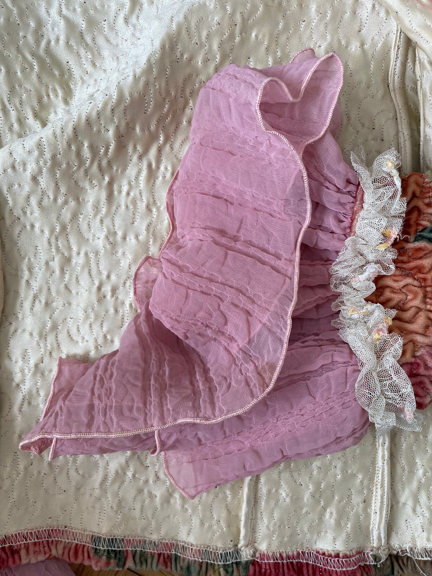 Voyage 2000's wrinkled tie dye top with Marie Antoinette sleeves and beads