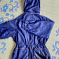 Zino & Judy 90's mid length blue rain jacket with removable cap