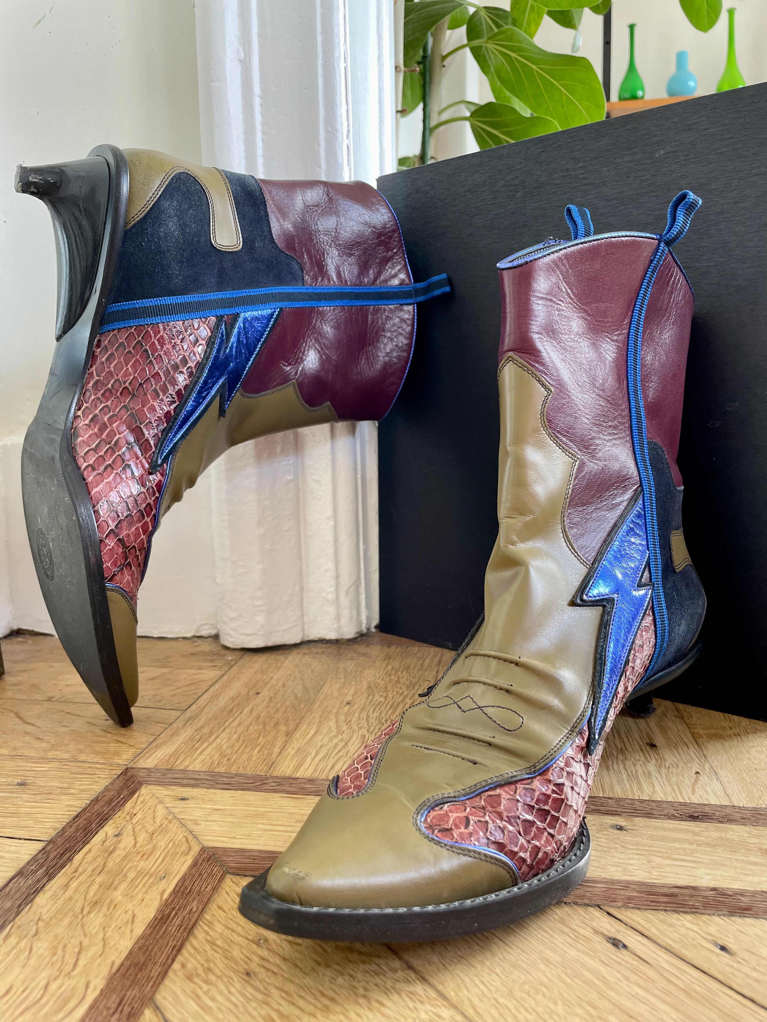 公式の限定商品 miumiu archive Western cowboy boots ピンク - 靴