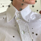 Pascal Humbert 2000's white cotton shirt with diagonal buttons & extra long sleeves