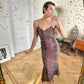 Ozbek 90's snake print slip on dress
