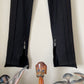 Sharon Wauchob 2000's stretch black low waisted pants with leather pockets and belt