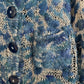 Krizia 80's loosely knit blue cardigan with wool patches