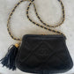 Chanel quilted silk evening bag with CC kisslock