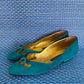 Andrea Pfister teal colored suede ballerinas size 40,5
