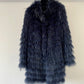 Yves Salomon 90's blue dyed fur coat