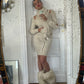 Costume National 2000's cream sweater wool & cashmere dress with cut outs