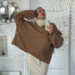 Dries van Noten 90's wool knit brown oversized sweater