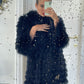 Yves Salomon 90's blue dyed fur coat