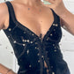Costume National 2000's black velvet bustier top