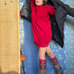 Gianfranco Ferre 80's red suede dress