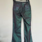 Krizia 90's petroleum denim pants and jacket