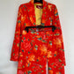 Voyage Passion Y2K orange goldfish & flower skirt suit