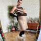 Jean-Paul Gaultier Maille 90's wool attached gloves in khaki