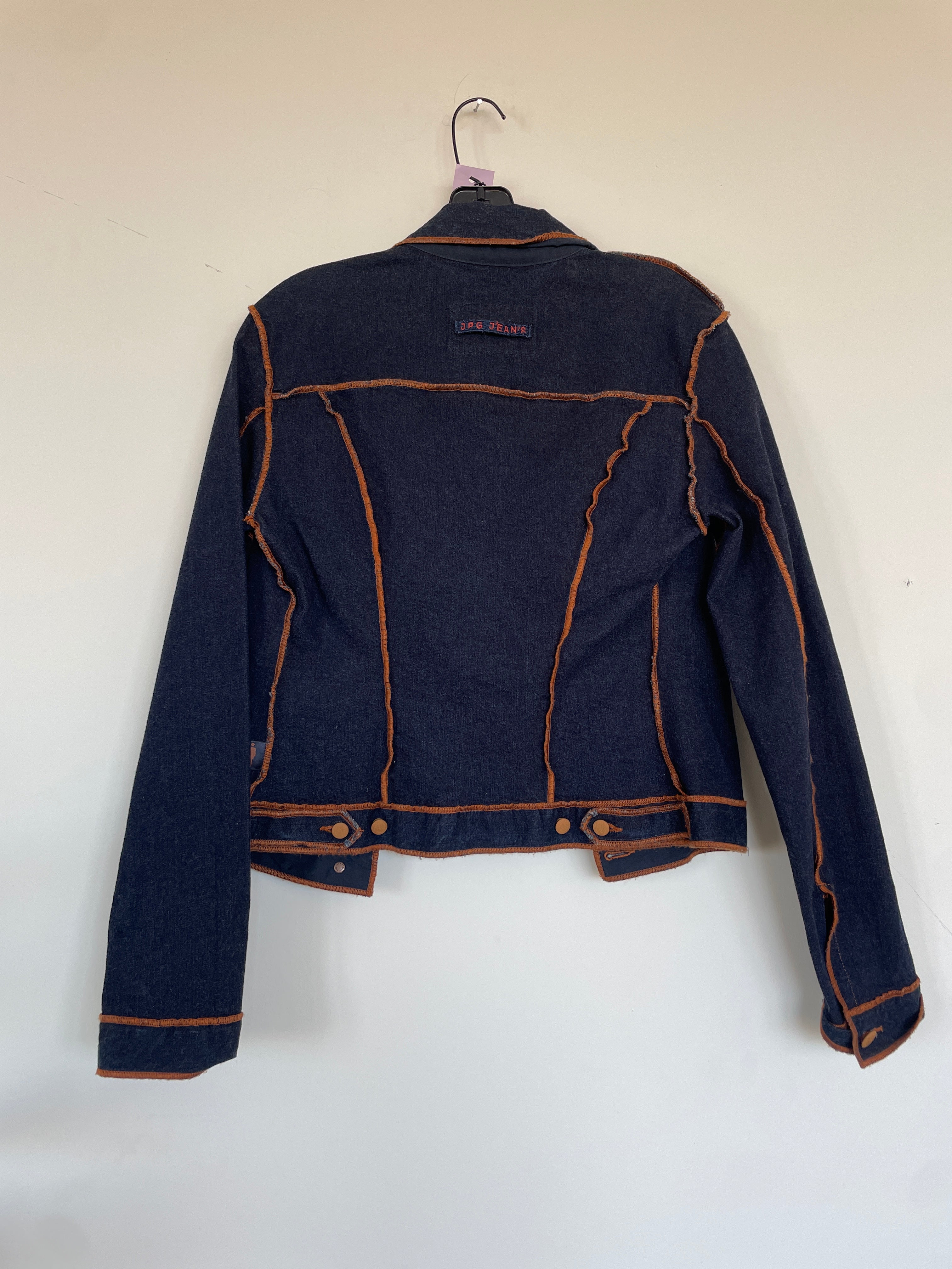 Jean Paul Gaultier Jeans 90's denim jacket with visible orange seams