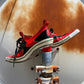Freelance vinyl laced black and red heels size 40