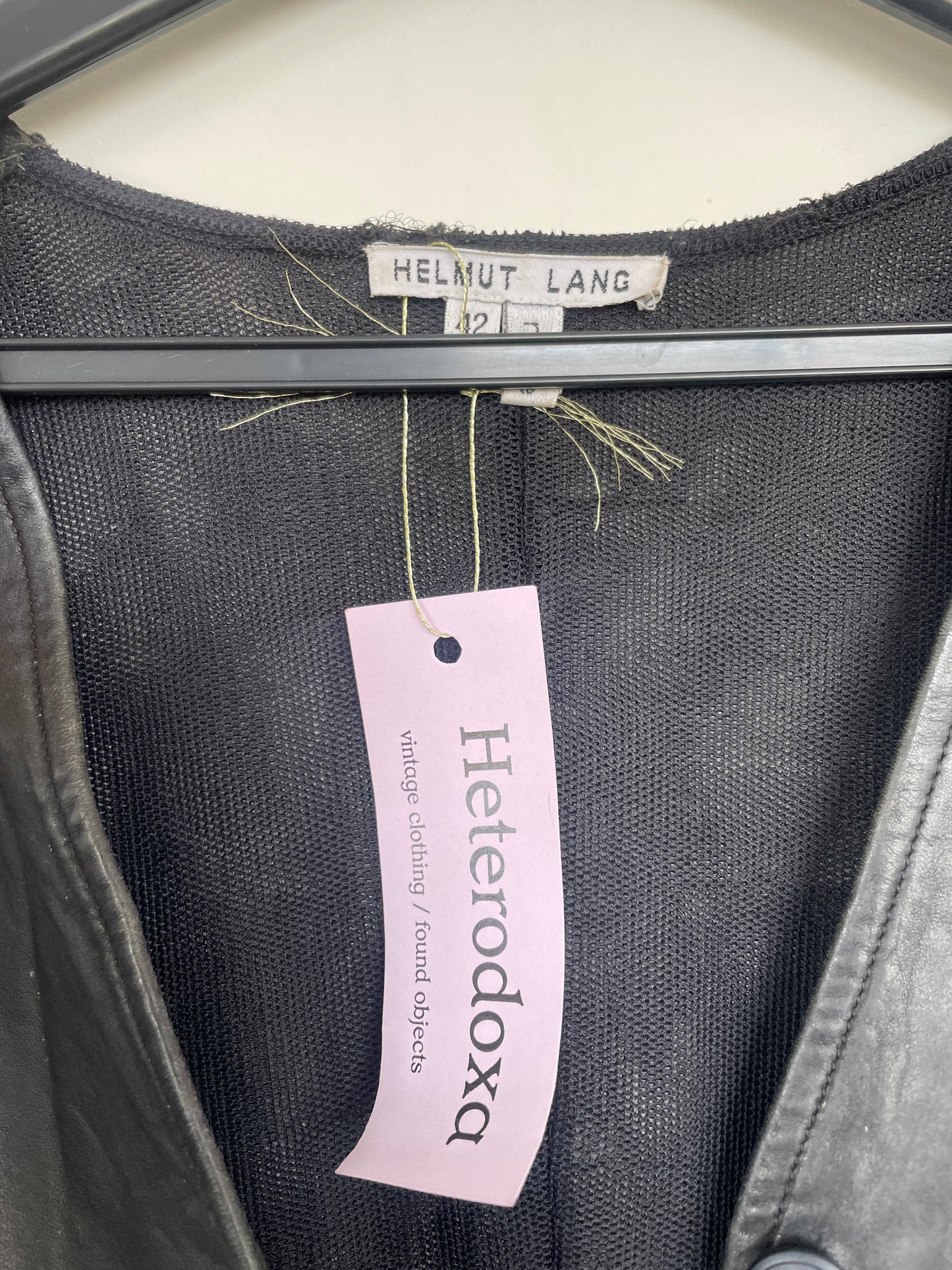 Helmut Lang 90's rare dress with leather top and stretchy skirt