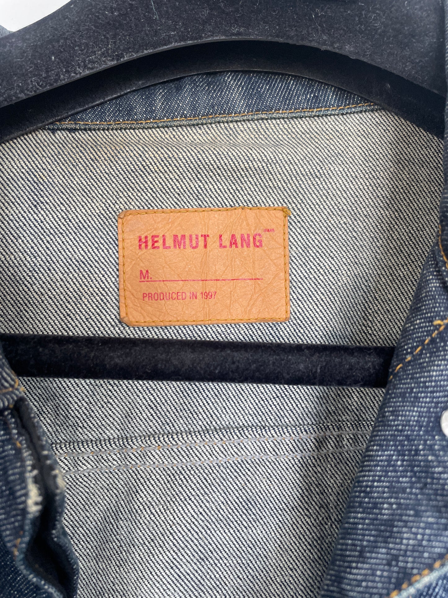 Helmut Lang 1997 Denim coat with extra long folded sleeves