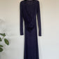 Helmut Lang 90's blue sheer evening dress with crossed frontal draping