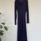 Helmut Lang 90's blue sheer evening dress with crossed frontal draping