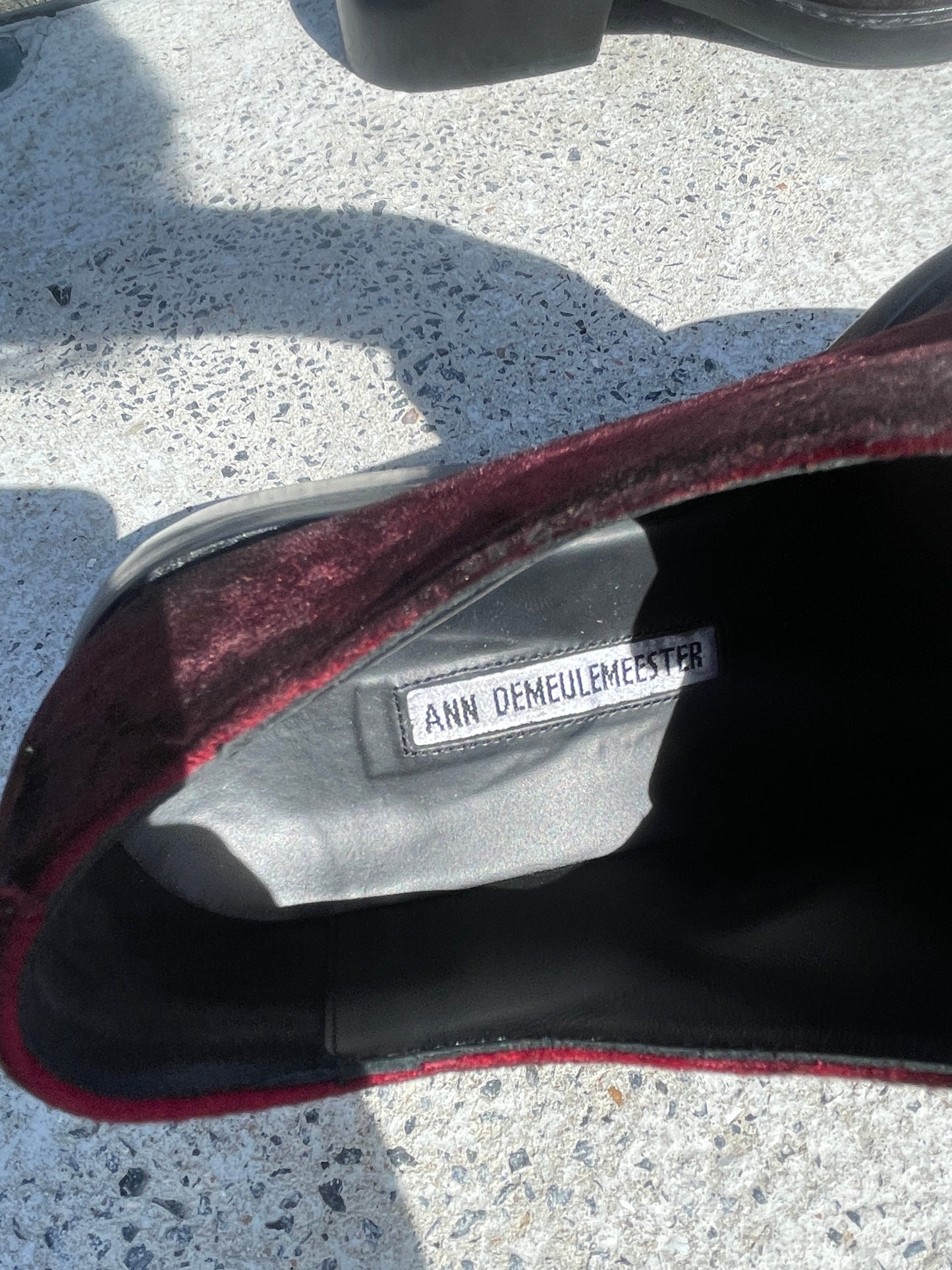 Ann Demeulemeester red velvet derby shoes size 39