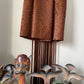 Christian Lacroix FW 1991/1992 runway brown velvet parsley embroidered dress with fringes