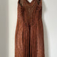 Christian Lacroix FW 1991/1992 runway brown velvet parsley embroidered dress with fringes