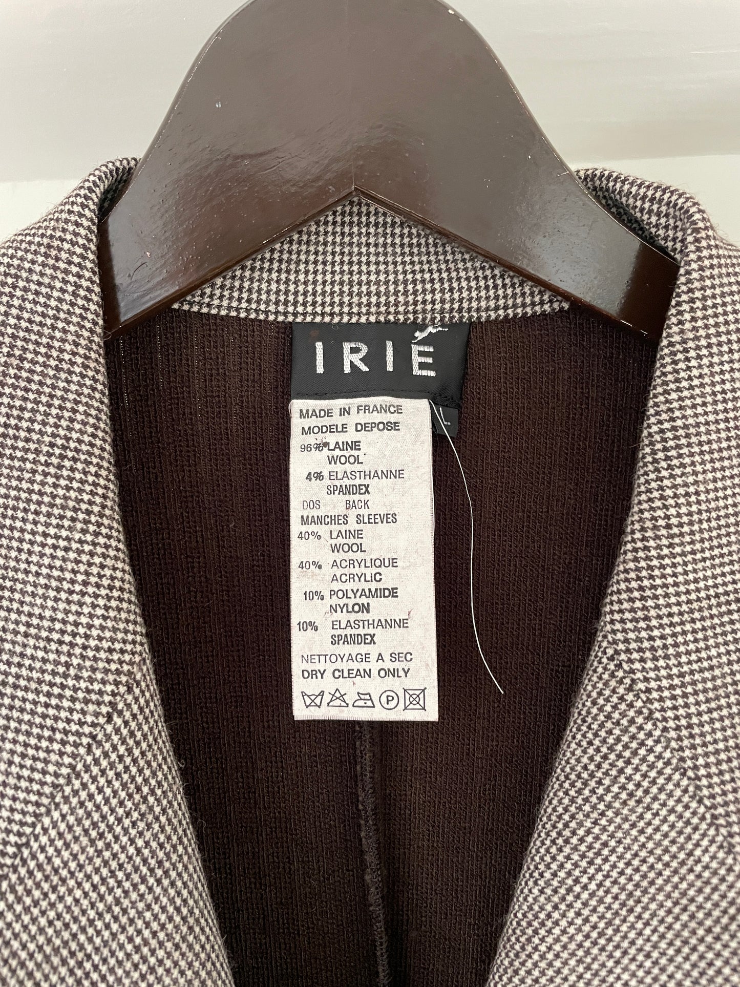 IRIE 2000's gingham wool pantsuit in brown