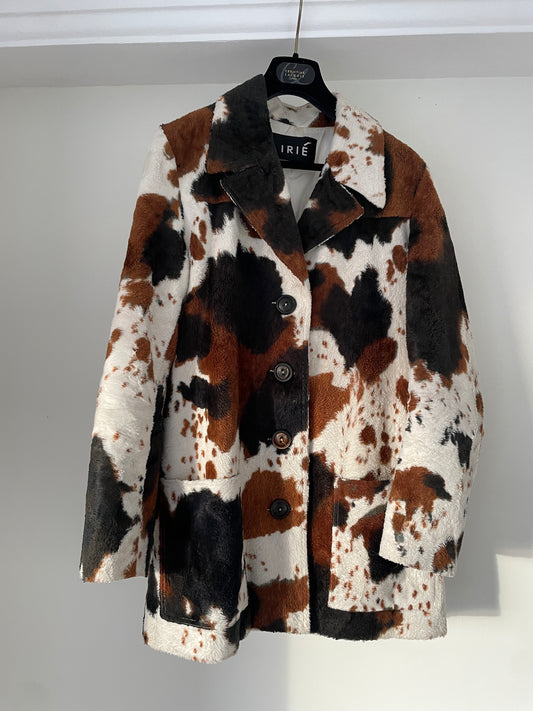 IRIE 2000s faux fur cow print jacket
