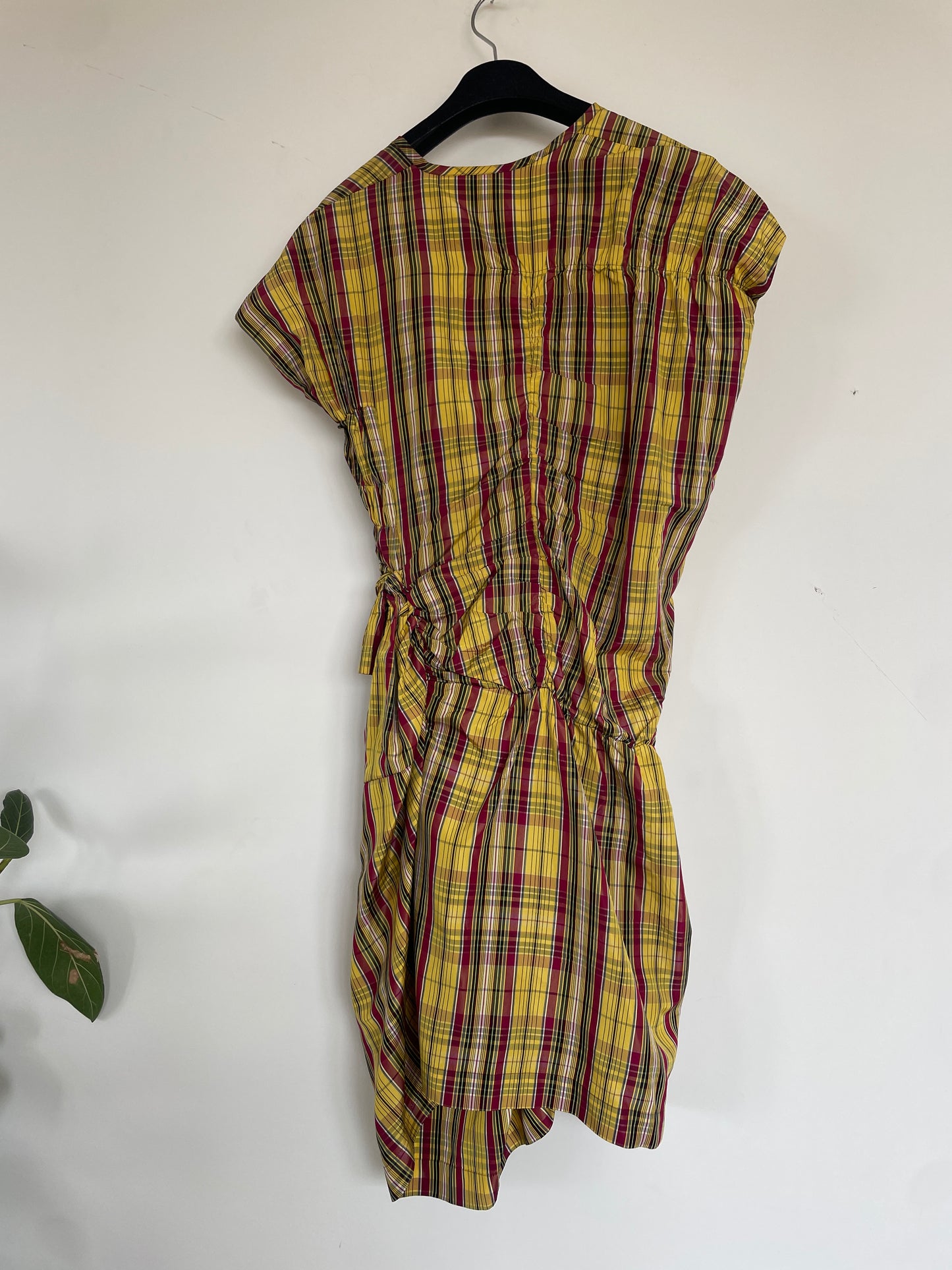 Comme des Garçons AD 1989 tartan ruffled asymmetric cut dress