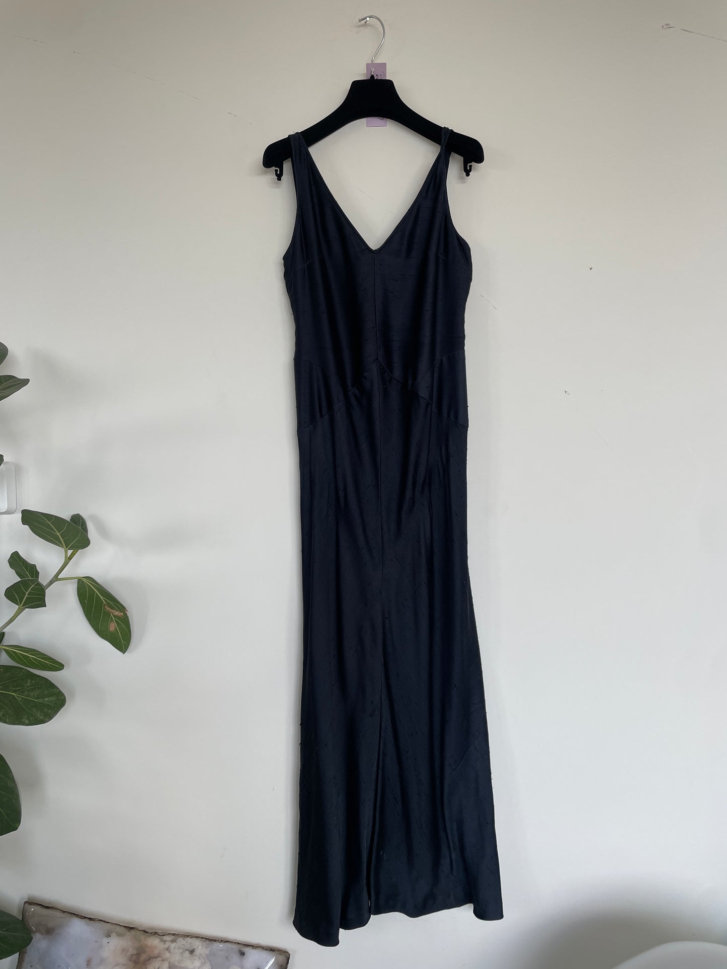Prada 2000's raw silk dark blue evening dress