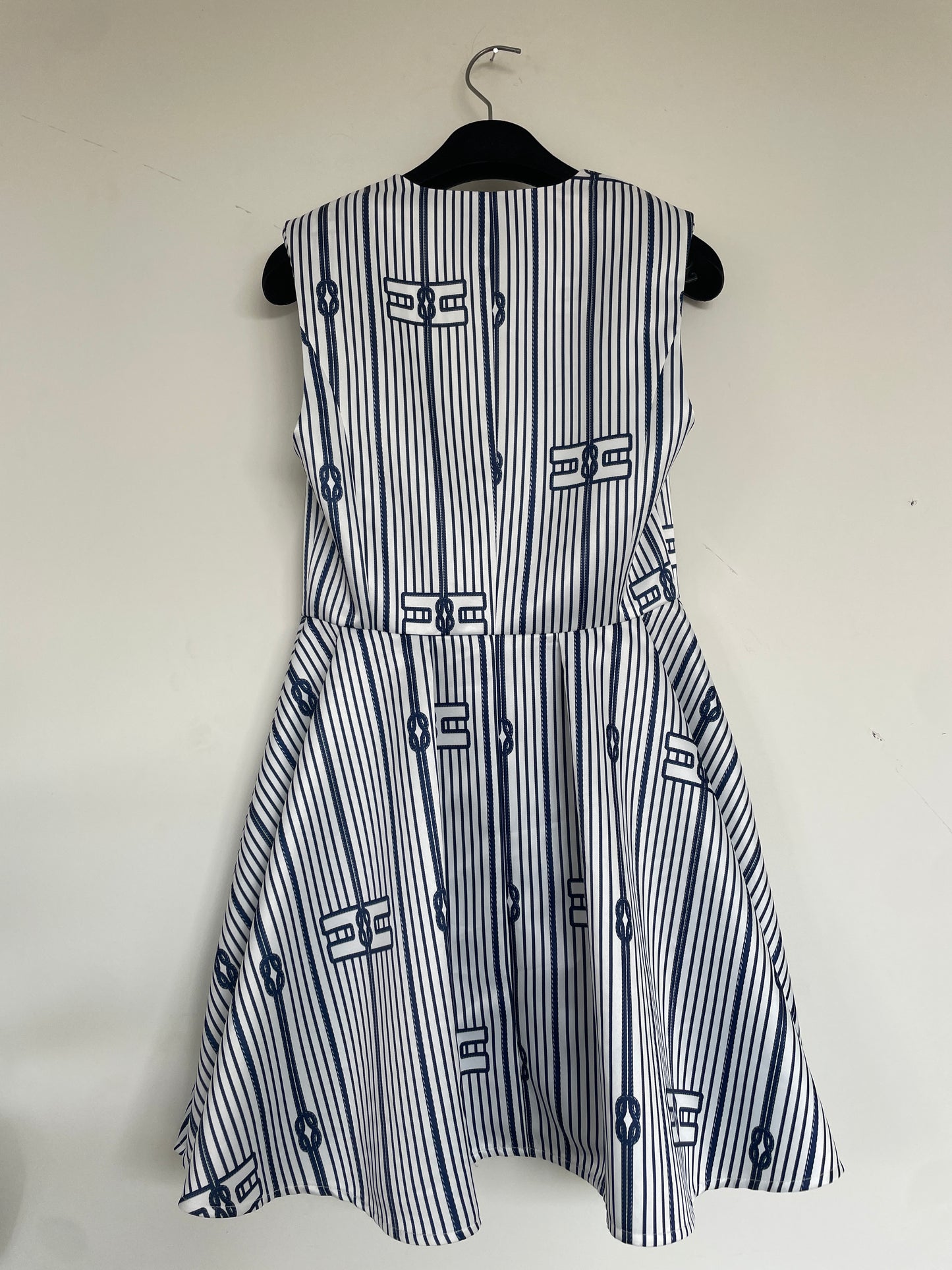 Elisabetta Franchi A-Line white and blue striped dress