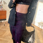 Lawrence Steele 90's silk double layered black and pink mermaid skirt