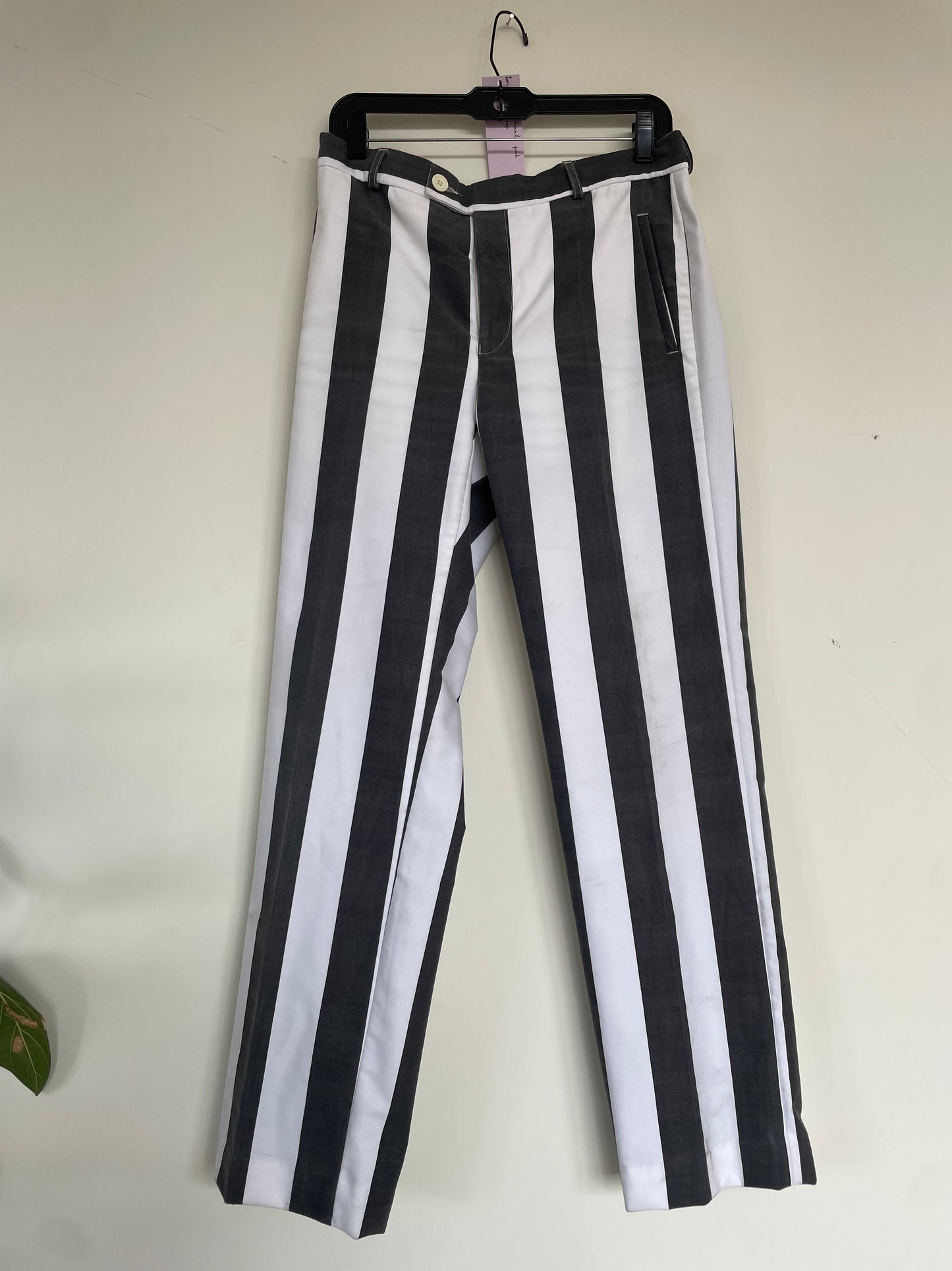 Xavier Delcour striped black and white cotton pants