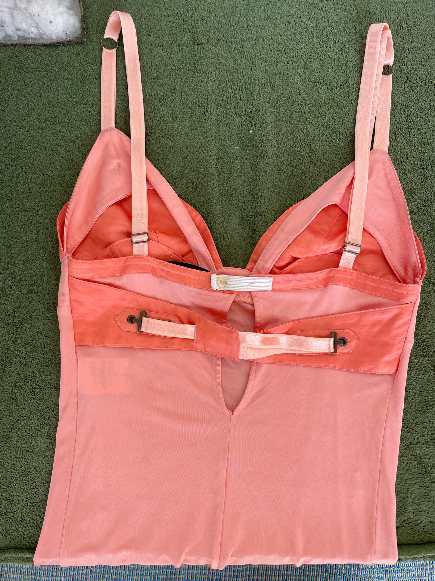Costume National early 2000's salmon pink bustier top