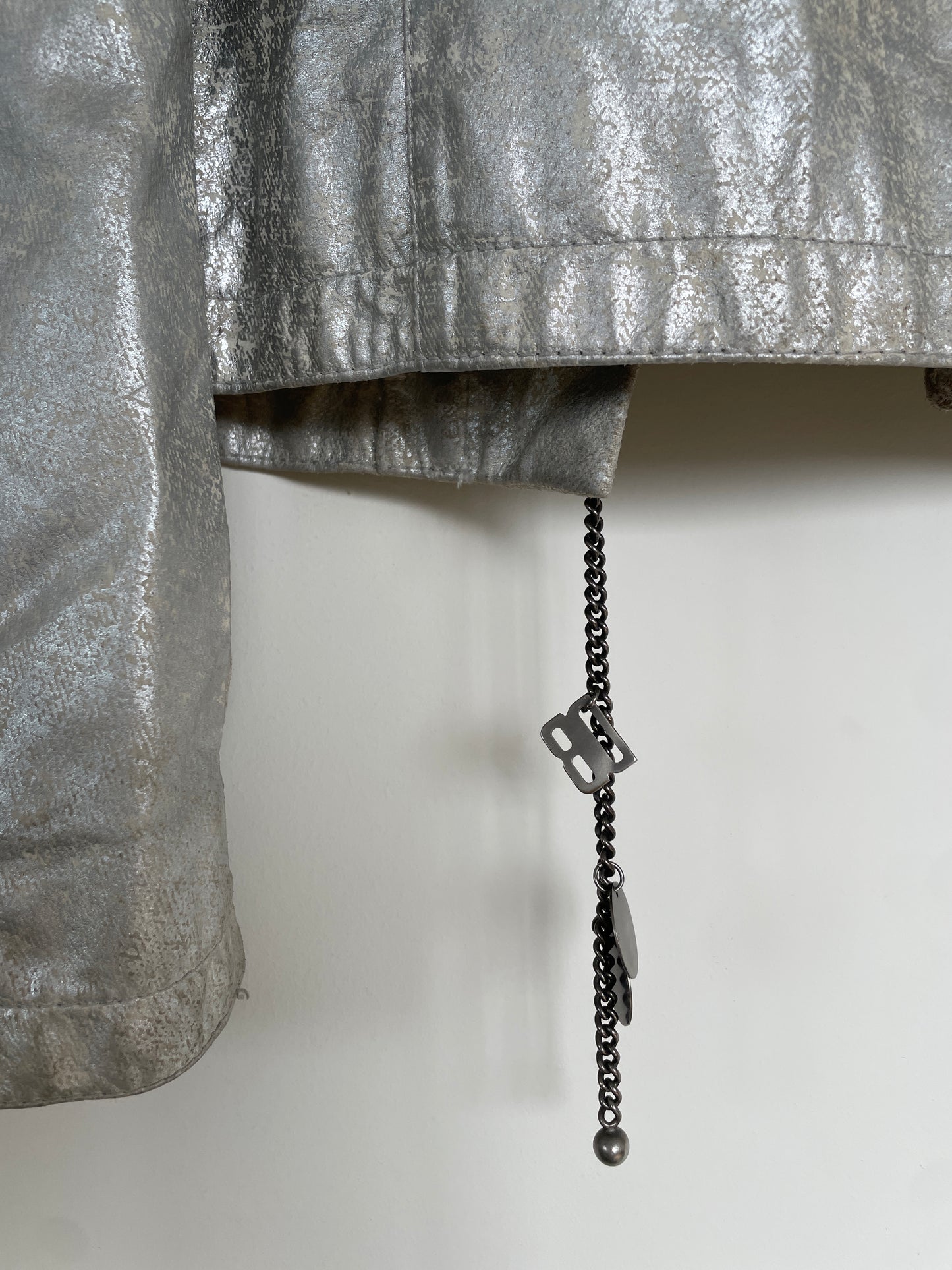 Dirk Bikkembergs early 2000s silver leather jacket